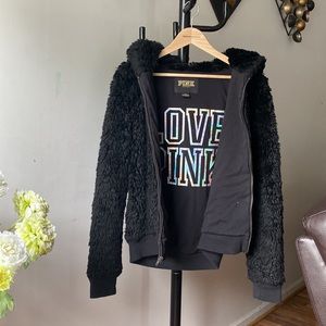 PINK Victoria's Secret FASHION SHOW EXCLUSIVE FAUX FUR COAT